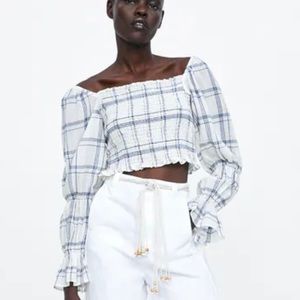 Zara long sleeve rustic summer top